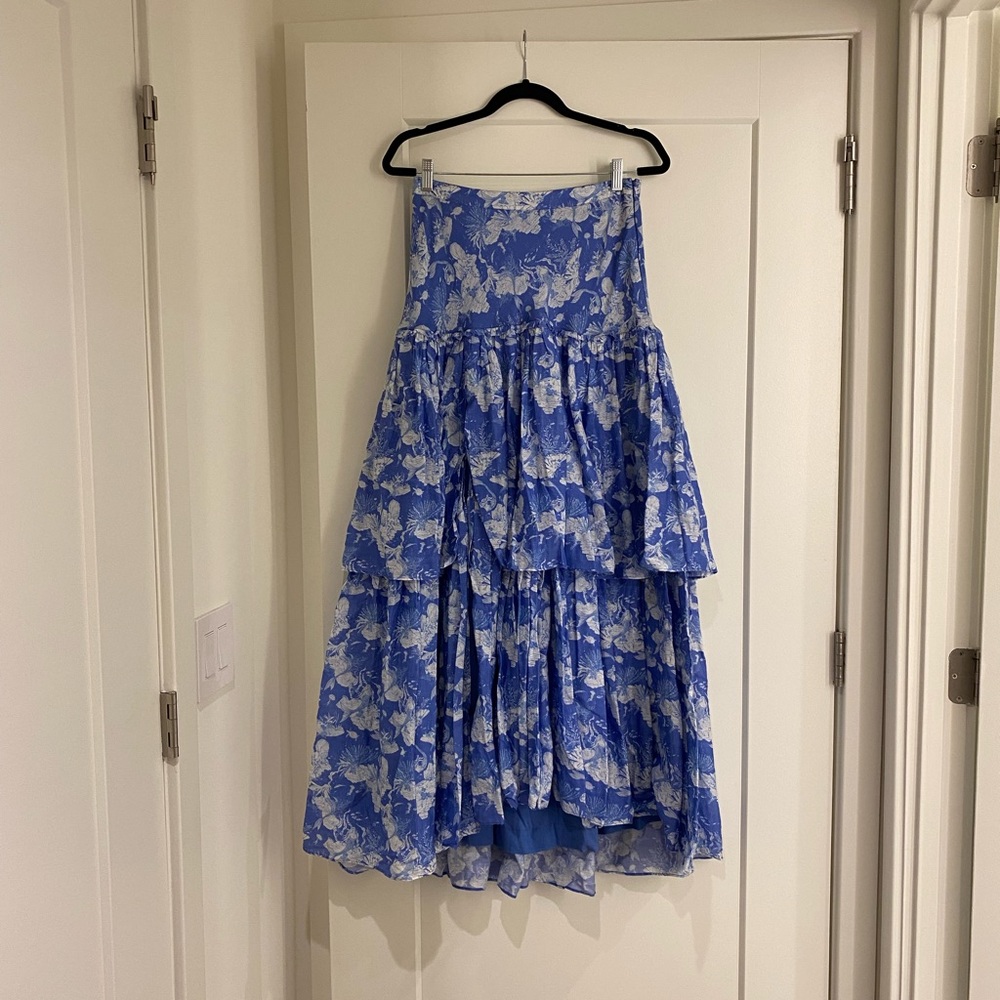 Loveshackfancy midi skirt in marionette print